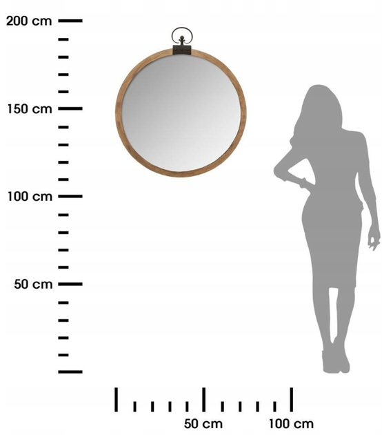 Настінне дзеркало Atmosphera 167025 Sarah кругле в дерев'янній рамі 74 см (3560238660348) - зображення 4