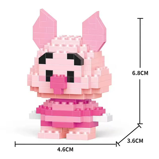 Конструктор фігурка Пікселі BRICKS П'ятачок Piglet Winnie The Pooh - зображення 3