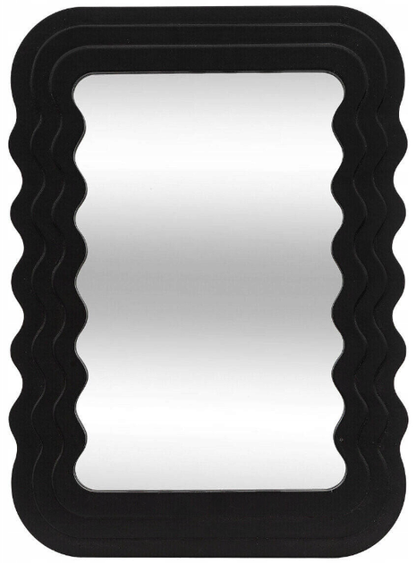 Lustro wiszące Atmosphera 203514-JJA KELLY w falistej ramie 50 x 40 cm Czarne(3560232839269) - obraz 1
