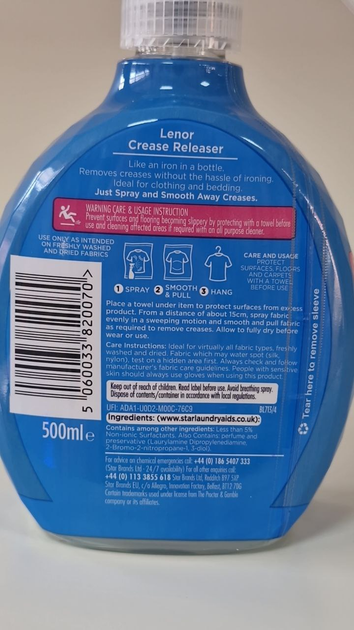 Спрей для разглаживания складок на одежде Lenor Crease Releaser Spring Awakening 500мл - изображение 2