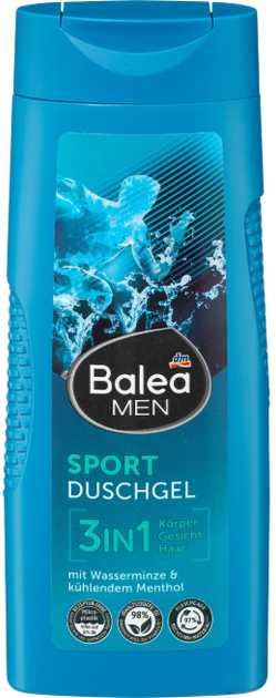 Гель для душа Balea Men Duschgel Sport 3 в 1 Германия, 300мл - изображение 5