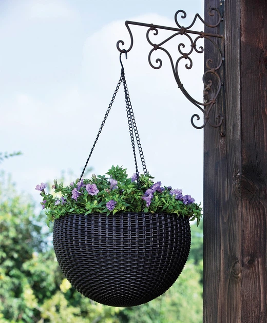 Горшок для растений Keter Rattan hanging sphere с цепками подвесной, темно-коричневый, 8,6 л - Фото 7 Горшок для растений Keter Rattan hanging sphere с цепками подвесной, темно-коричневый, 8,6 л - изображение 7