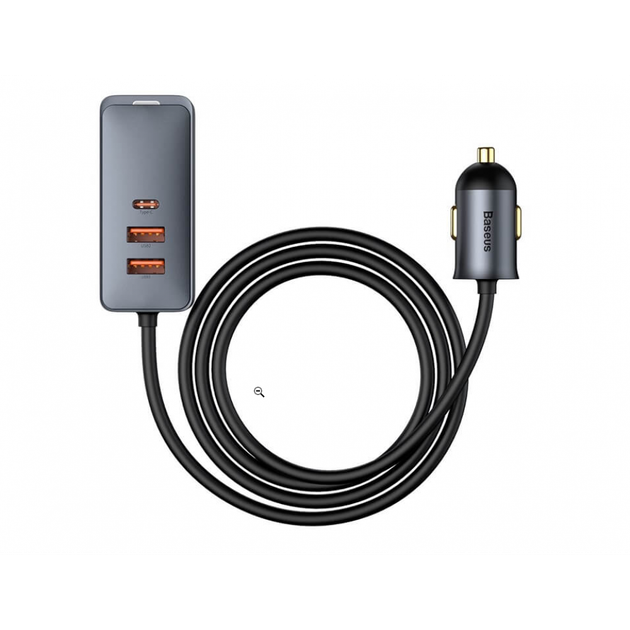 Зарядка в прикурювач 120Вт 4x USB Type-C подовжувач Baseus Share Together CCBT-B0G - Фото 1 Зарядка в прикурювач 120Вт 4x USB Type-C подовжувач Baseus Share Together CCBT-B0G - зображення 1