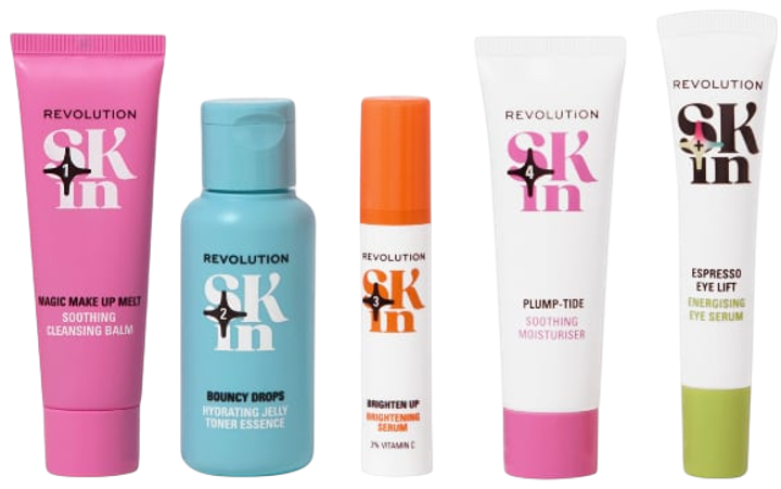 Zestaw pielęgnacyjny Revolution Skincare Balsam oczyszczający 50 ml + Tonik 40 ml + Serum 15 ml + Serum pod oczy 15 ml + Krem nawilżający 30 ml (5057566873949) - obraz 2