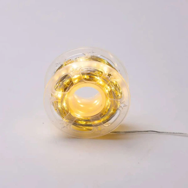 Гирлянда роса нить 500 LED с пультом динамическая 220В белый провод капля декоративная для елки GarlandoPro медный Желтая - Фото 8 Гирлянда роса нить 500 LED с пультом динамическая 220В белый провод капля декоративная для елки GarlandoPro медный Желтая - зображення 8
