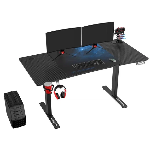 Стіл Ultradesk LEVEL V2 140см Регулювання висоти Чорно-синій - изображение 2