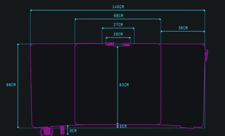 Стіл Ultradesk LEVEL V2 140см Регулювання висоти Чорно-синій - изображение 4