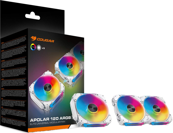 Zestaw 3 wentylatorów Cougar Apolar 120 Revers ARGB White (CF-ARW12HW3-RGB) - obraz 9