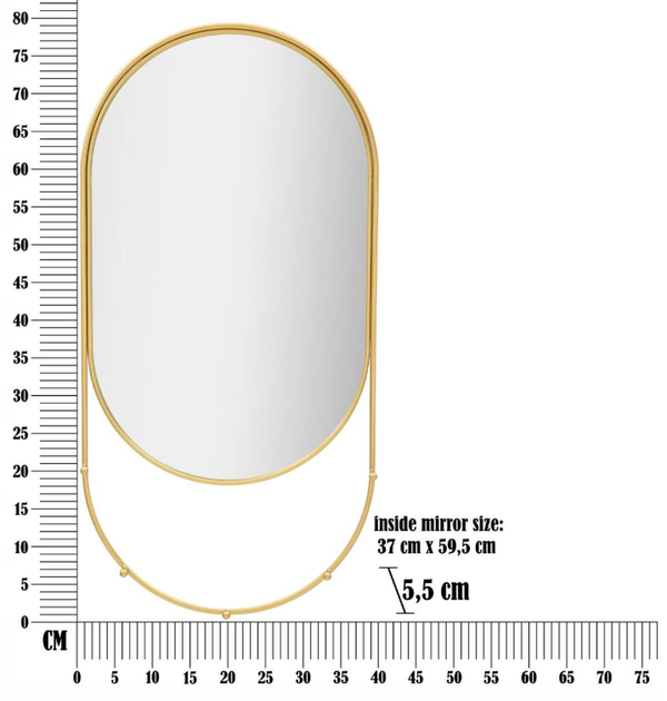 Lustro wiszące Mauro Ferretti z haczykami 40 x 80 cm Złote (8024609353932) - obraz 4
