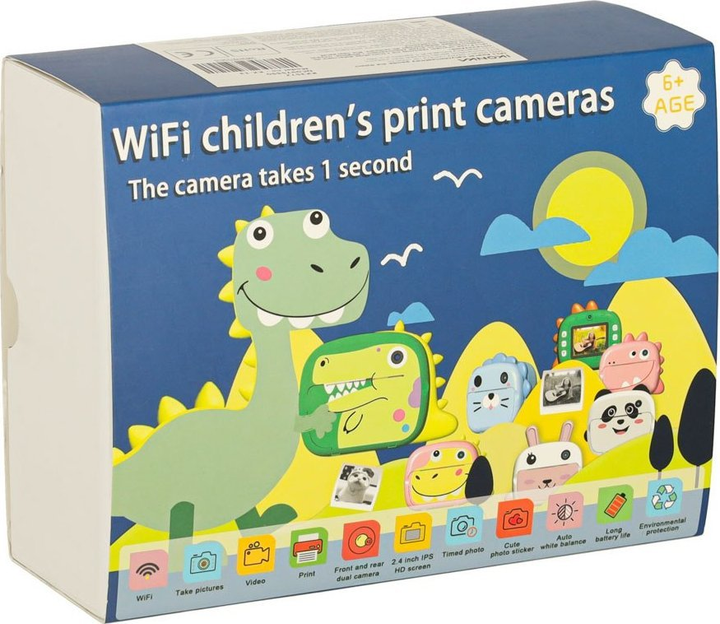 Миттєва камера дитяча KIK Термопринтер, карта 32 ГБ 1080p Панда (5903039753419) - зображення 2