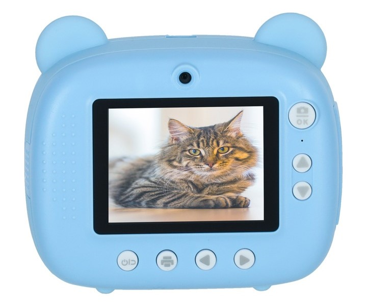 Миттєва камера дитяча KIK Термопринтер, карта 32 ГБ 1080p Синій Ведмедик (5903039753402) - зображення 5