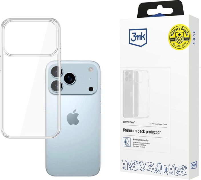 Etui plecki 3MK Armor Case do Apple iPhone 17 Pro Transparent (5903108664820) - obraz 5