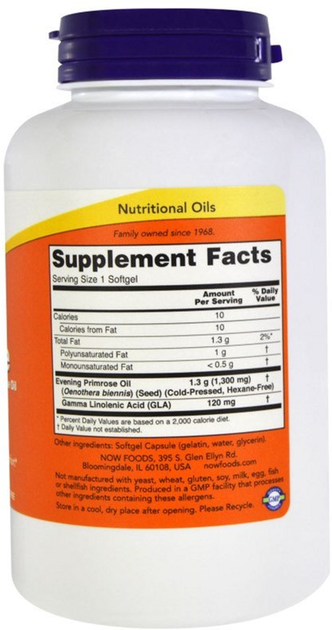 Naturalny suplement Now Foods Super Primrose Olej z wiesiołka wieczornego 1300 mg 120 kapsułek żelatynowych (733739017574) - obraz 2