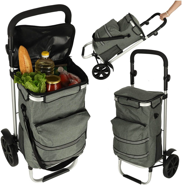 Сумка-візок для покупок Icon з рамою 40 л Сірий (5903039766099) - зображення 13