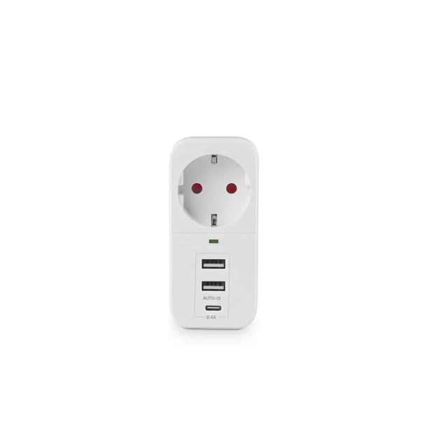 Зарядне VIDEX ONCORD 2xUSB 1xType-C 1xEU 2.4A White - изображение 5