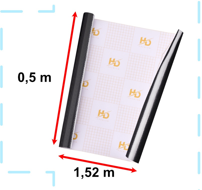 Плівка Ikonka carbon 5D 1.52 x 18 м Чорна (5903039707016) - зображення 6