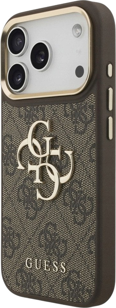 Панель Guess 4G Big 4G Classic Logo Big Strap Metal Buttons для Apple iPhone 17 Pro Brown (3666339488734) - зображення 2