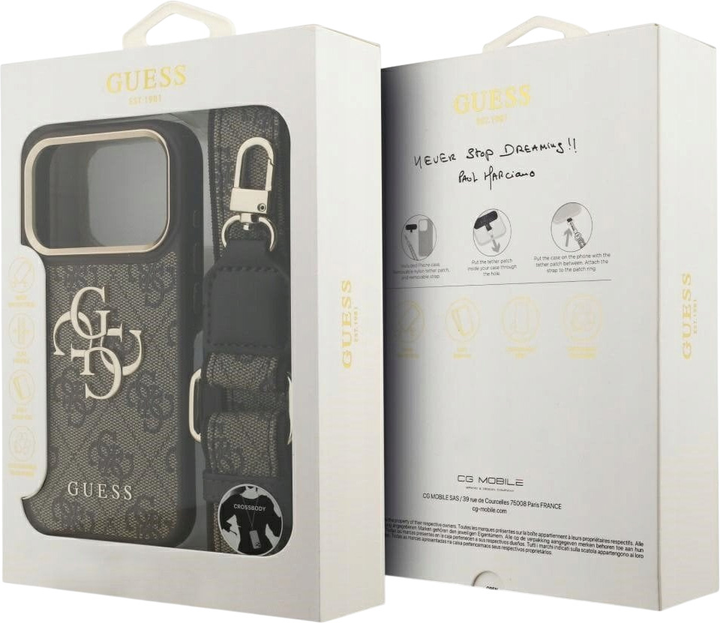 Панель Guess 4G Big 4G Classic Logo Big Strap Metal Buttons для Apple iPhone 17 Pro Brown (3666339488734) - зображення 9