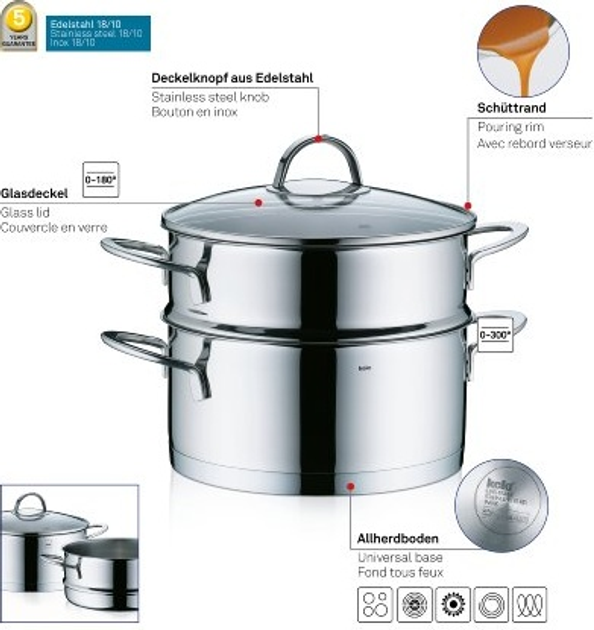 Набір для приготування на парі Kela Cailin 2.5 л (4025457109942) - зображення 4