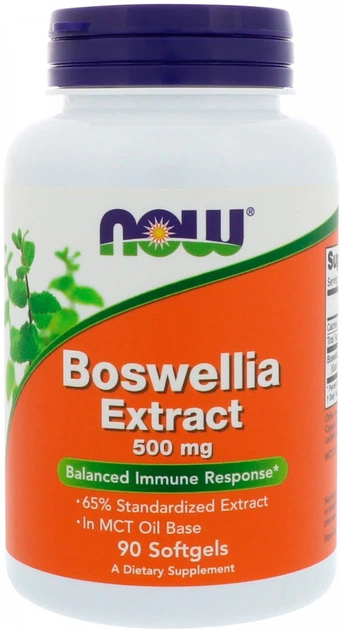 Naturalny ekstrakt Now Boswellia Extract 500 mg 90 kapsułek (733739049360) - obraz 1