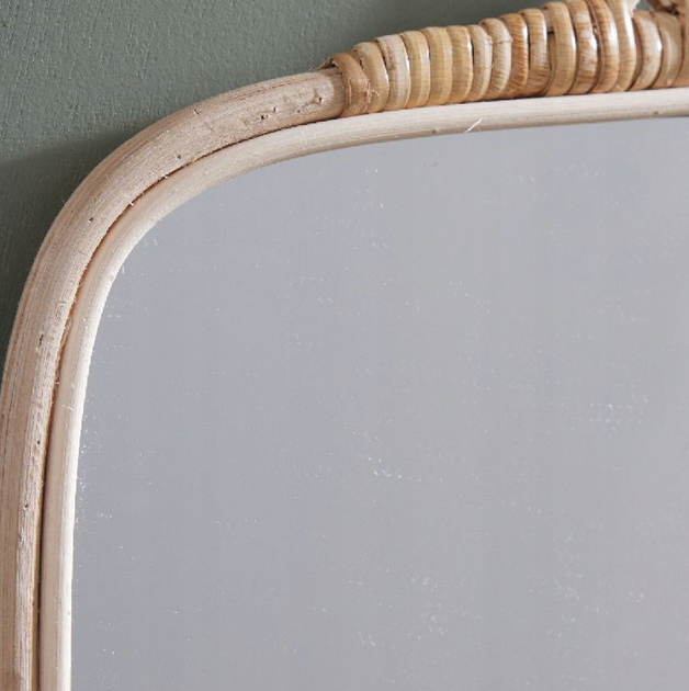 Lustro wiszące La Factory kwadratowe w rattanowej ramie 37 x 28 cm (3574641234393) - obraz 3