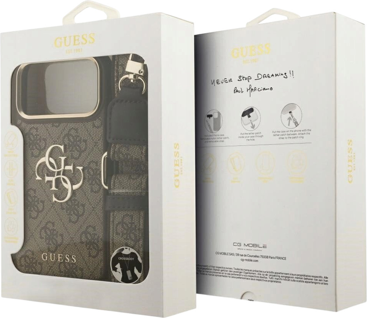 Панель Guess 4G Big 4G Classic Logo Big Strap Metal Buttons для Apple iPhone 17 Pro Max Brown (3666339488741) - зображення 9