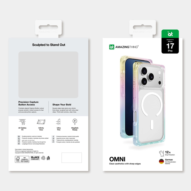Etui plecki AMAZINGthing Omni Case do Apple iPhone 17 Pro Transparent-Rainbow (IP176.3POMRB) - obraz 6