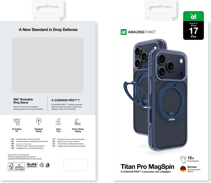 Etui plecki AMAZINGthing Titan Pro MagSpin Case do Apple iPhone 17 Pro Blue (IP176.3PTSBU) - obraz 8