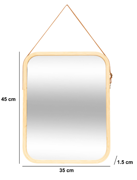  Дзеркало підвісне 5five Simply Smart Marron прямокутне 45 x 35 см Бамбук (3560233552471) - зображення 4