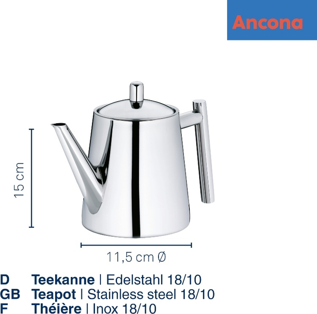Czajnik Kela Ancona z zaparzaczem stalowy 0.9 l (4025457113550) - obraz 7