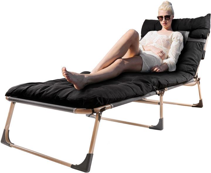 Łóżko turystyczne Ikonka składane 193 cm Czarny (5903039749191) - obraz 7