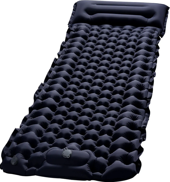 Каремат надувний туристичний 188х58х6см, Outdoor Sleeping, Чорний / Похідний матрац з подушкою (L) - изображение 5