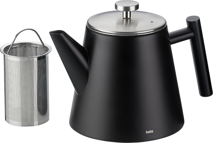 Czajnik Kela Modena z zaparzaczem czarny matowy 1 l (4025457113574) - obraz 1