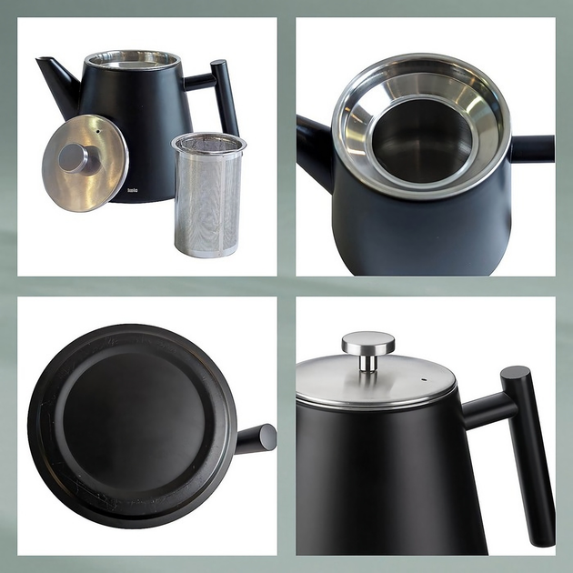 Czajnik Kela Modena z zaparzaczem czarny matowy 1 l (4025457113574) - obraz 4