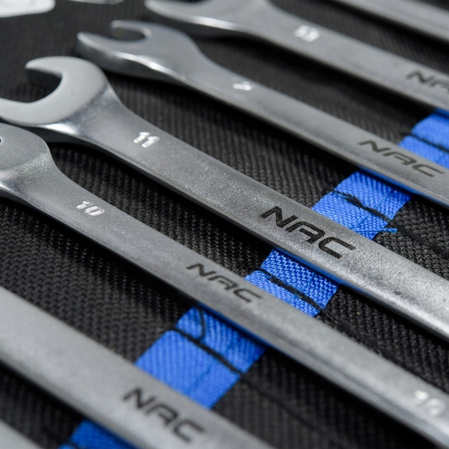 Zestaw kluczy płasko-oczkowych Nac 17 kluczy rozmiar 6 - 22 mm + etui (NAC-SP-17-S) - obraz 2