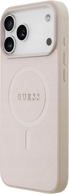 Панель Guess Saffiano Classic Logo MagSafe для Apple iPhone 17 Pro Pink (3666339552480) - зображення 2