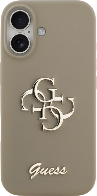 Панель Guess Silicone Big 4G Script для Apple iPhone 17 Bronze (3666339522391) - зображення 3