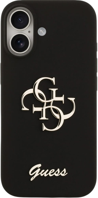 Панель Guess Silicone Big 4G Script для Apple iPhone 17 Black (3666339522230) - зображення 3