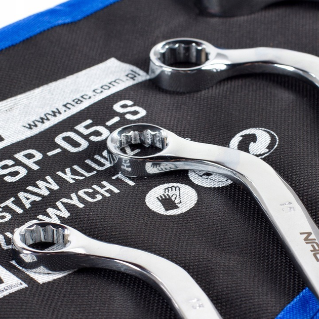 Zestaw kluczy oczkowych Nac 5 szt typu S rozmiar 10- 19 mm + etui (NAC-SP-05-S) - obraz 3