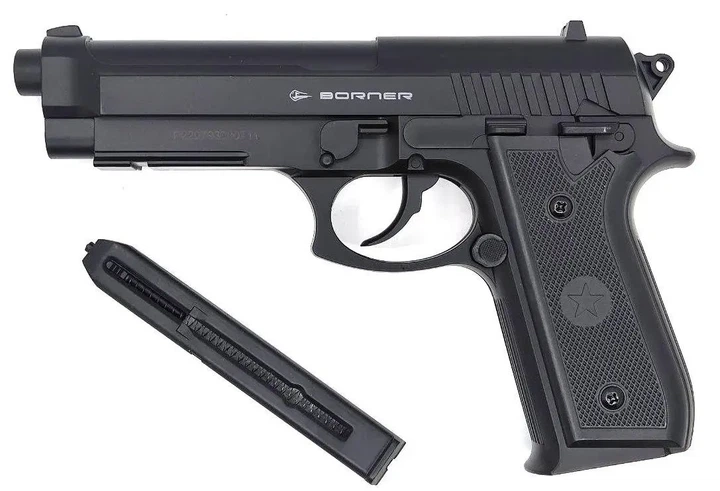 Пневматический пистолет Borner 92 (Beretta 92F, полимер) - изображение 4