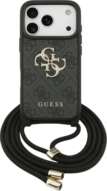 Панель Guess 4G Big Logo Cord Stap Crossbody для Apple iPhone 17 Pro Black (3666339526757) - зображення 1