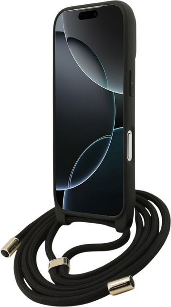 Панель Guess 4G Big Logo Cord Stap Crossbody для Apple iPhone 17 Pro Black (3666339526757) - зображення 4