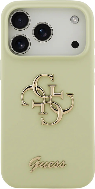 Панель Guess Silicone Big 4G Script для Apple iPhone 17 Pro Khaki (3666339522575) - зображення 3