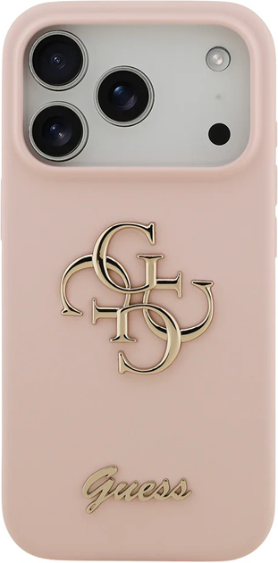Панель Guess Silicone Big 4G Script для Apple iPhone 17 Pro Pink (3666339522735) - зображення 2