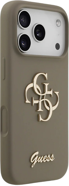 Панель Guess Silicone Big 4G Script для Apple iPhone 17 Pro Max Bronze (3666339522421) - зображення 4