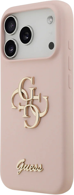 Панель Guess Silicone Big 4G Script для Apple iPhone 17 Pro Max Pink (3666339522742) - зображення 2