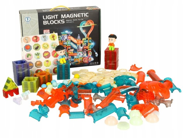 Klocki magnetyczne KIK Light Magnetic 202 elementy (5903039737693) - obraz 3