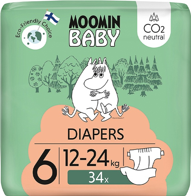 Підгузки Moomin Baby 12-24 кг 34 шт (6414100581200) - зображення 1