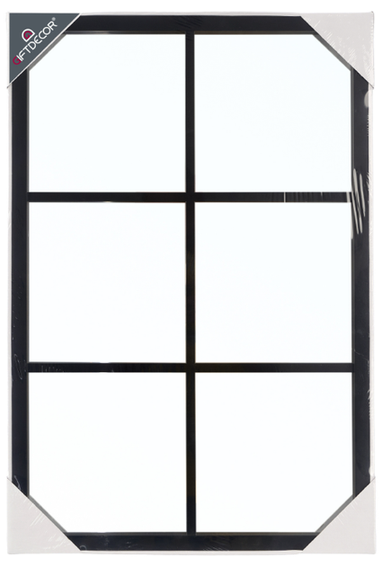 Дзеркало підвісне Giftdecor в стилі війні зі скляними рейками 71 x 49 см Чорне (8430852115591) - зображення 4