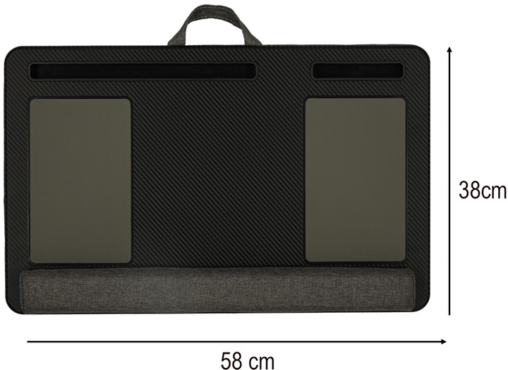 Стіл для ноутбука Ikonka портативний з подушкою Чорний (5903039755727) - зображення 9